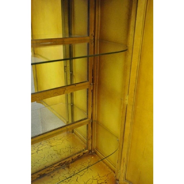 Antique Oriental Chinese Asian Lacquered Figural Painted China Cabinet Curio For Sale - Image 9 of 12