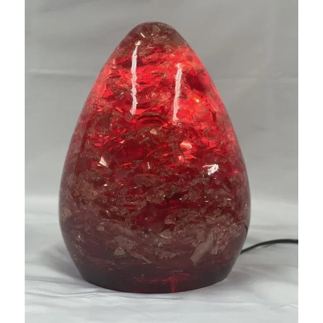 Red Fractal Resin Table Lamp, 1970s For Sale - Image 4 of 5