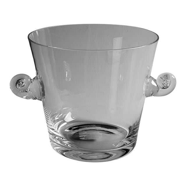 Late 20th Century Tiffany Crystal Ice Bucket With Scroll Handles – Discontinued 60 Oz For Sale