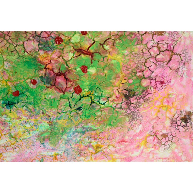 Cotton Candy Crackle - Abstract Expressionist Composition in Acrylic by Charles David Francis For Sale - Image 4 of 6