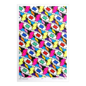 Eye Dazzler, Francis Schanz Screenprint in Day-Glo Ink, Signed, Numbered, and Dated in Marker