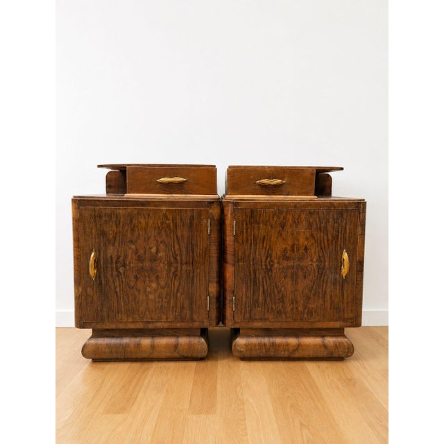 Vintage Art Deco Bedside Tables, 1930s, Set of 2 For Sale - Image 3 of 18