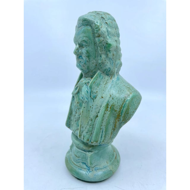 Late 20th Century Vintage Green Glazed Bust Statue For Sale In New York - Image 6 of 11