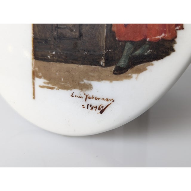 Luis Taberner y Montalvo, Menu Plate, Madrid, Spain, 1896, Oil on Porcelain For Sale - Image 3 of 9