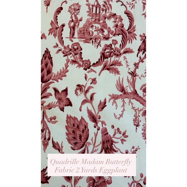 Quadrille Madam Butterfly Fabric 2 Yards Eggplant Pattern Number: 301343F Use: Fabric Width: 54" Vertical Repeat: 35"...