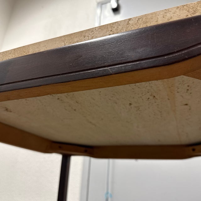 Mid 20th Century Ming Style Side Table With Travertine Top For Sale - Image 12 of 12
