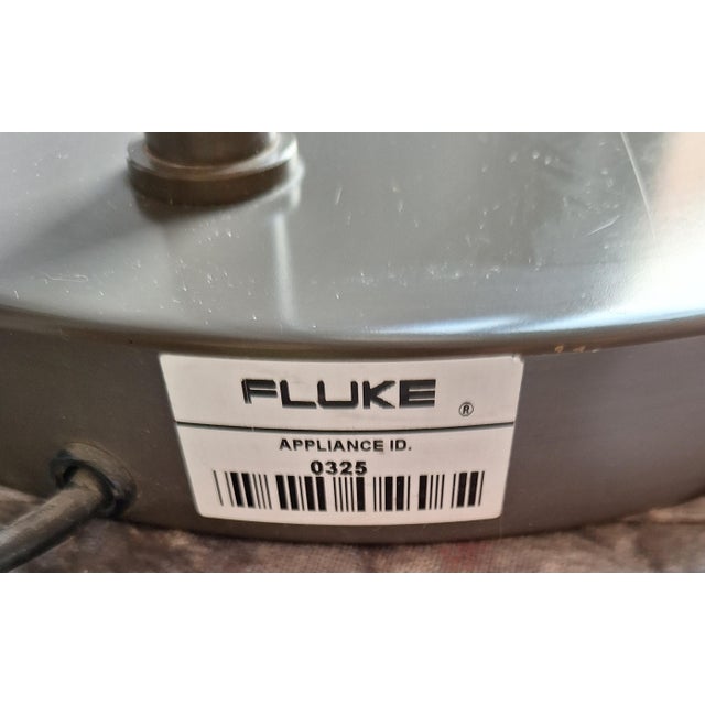 Metal Vintage Fluke Floor Lamp with White Plastic Shade, 2000s For Sale - Image 7 of 8