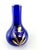 Glass Vintage 1920's Hand-Painted Cobalt Blue Czech Glass Vase With Gold Detailing For Sale - Image 7 of 9