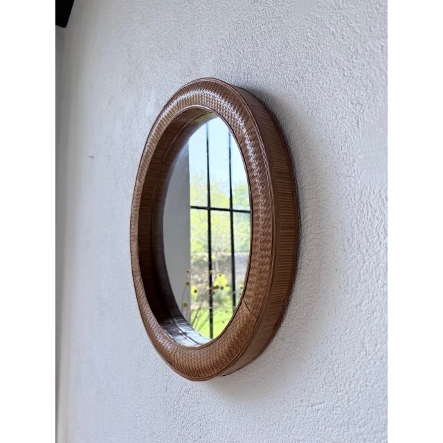 Round Wicker Mirror, 1960s For Sale - Image 9 of 18