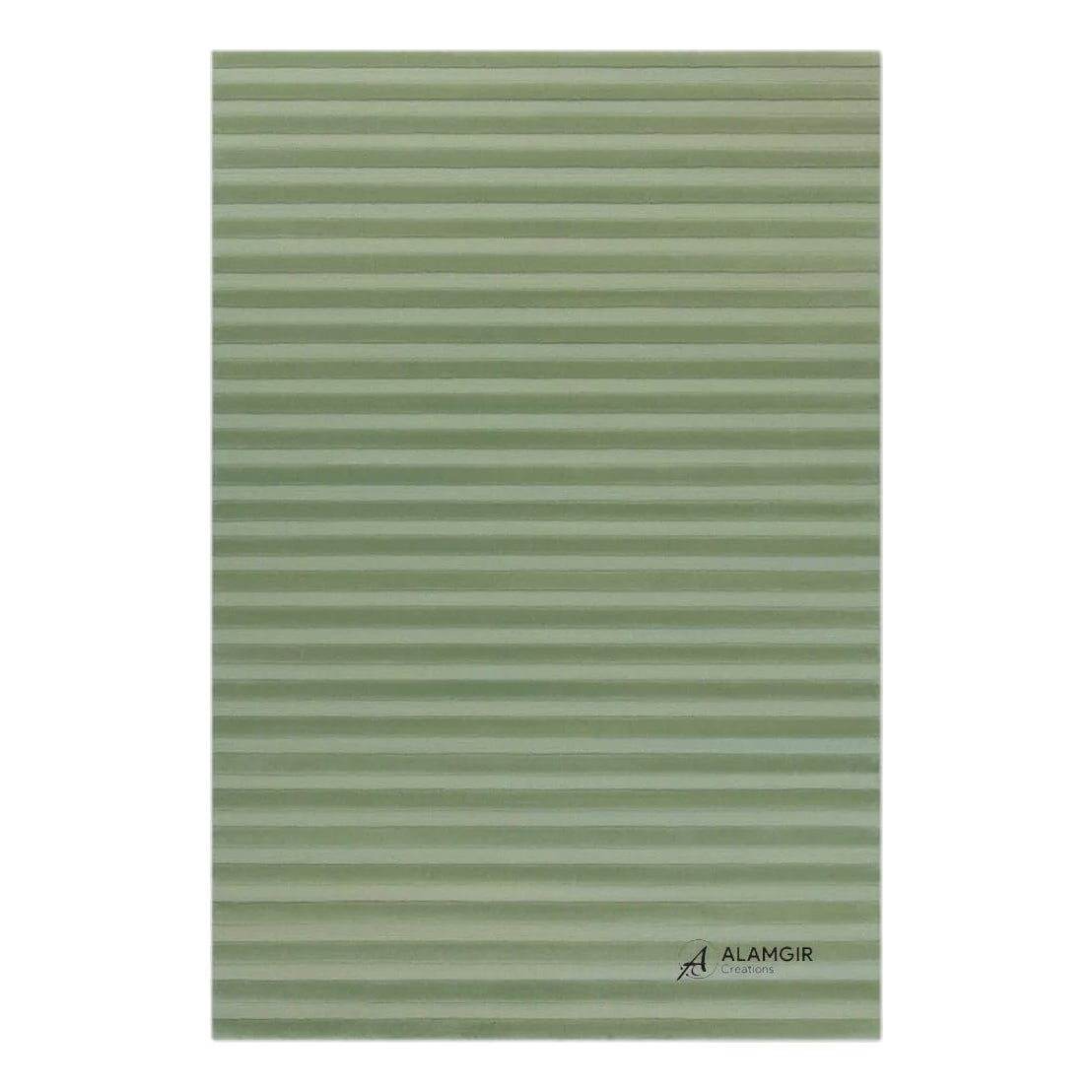 Pistachio Lines Handtufted Newzealand Wool Rug | Chairish