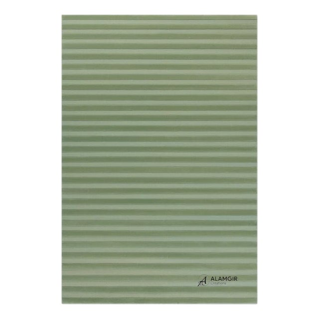 Pistachio Lines Handtufted Newzealand Wool Rug For Sale