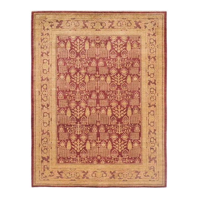 Eclectic Collection Hand-Knotted Area Rug - Orange 9' 2" x 12' 0" For Sale