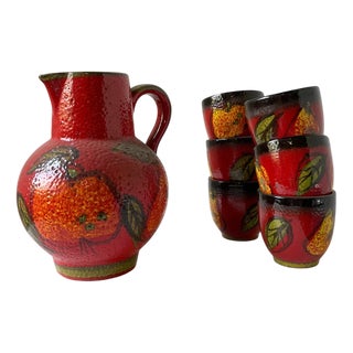 German Ceramic Lemonade Set from Scheurich Keramik, 1960s, Set of 7 For Sale