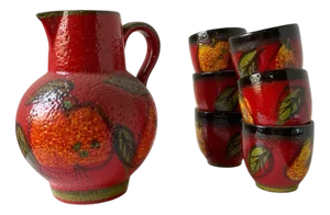 German Ceramic Lemonade Set from Scheurich Keramik, 1960s, Set of 7