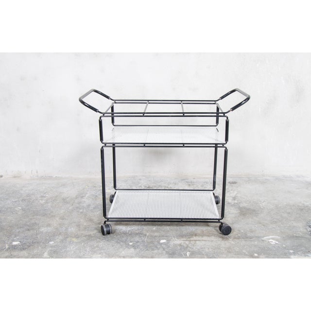 Vintage Serving Trolley attributed to Tjerk Reijenga for Pilastro, 1980s For Sale - Image 9 of 9