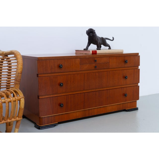 Art Deco Danish Low Mahogany Dresser, 1930s For Sale - Image 15 of 18