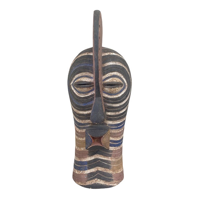 Large African Songye Kifwebe Wooden Mask 27.5" H For Sale