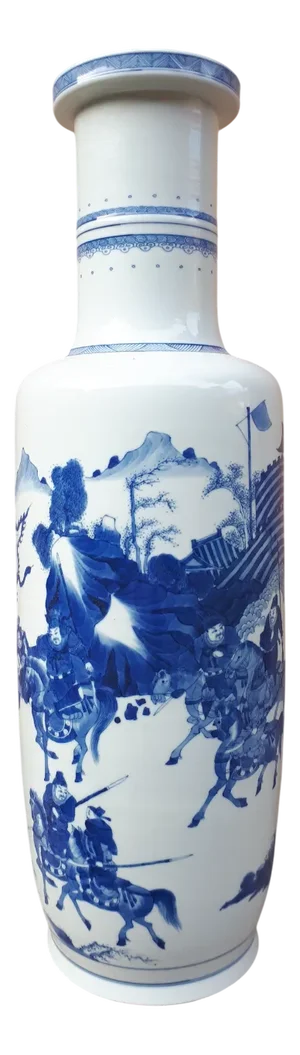 Chinese Blue and White Porcelain Vase, 1890s