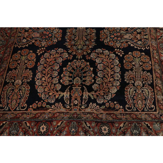 Early 20th Century Antique Persian Sarouk Rug - 04'04 X 06'09 For Sale - Image 5 of 9