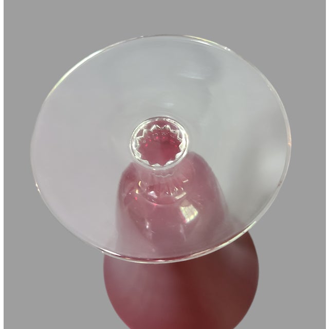 Mid 20th Century Vintage Morgantown Monroe Red Clear Stem Footed Iced Tea Goblets Glasses- Set of 6 For Sale - Image 5 of 6
