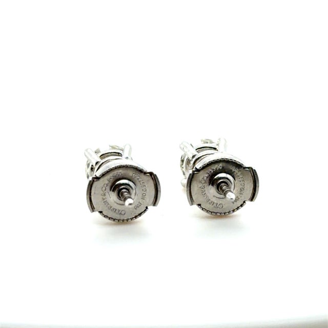 Metal Tiffany & Co. 1.42 Carat Round Brilliant Cut Diamond Stud Earrings, Pair For Sale - Image 7 of 8