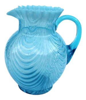 1950 Fenton Opalescent Pitcher, Ruffled Swirl Pattern