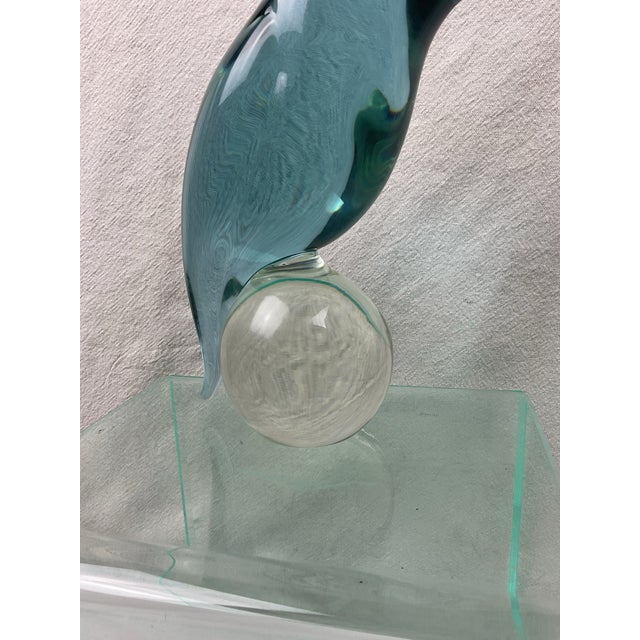 Murano Glass Neodymium Alexandrite Bird Sculpture by Oggetti For Sale - Image 11 of 11