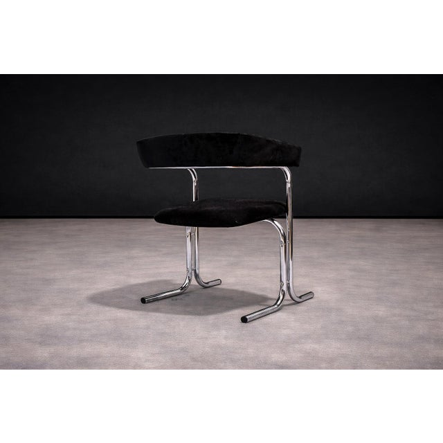 Set of Five Armchairs in Chrome and Black Fabric, Pozza Moveis, 1960s - Lot 165A For Sale - Image 14 of 17