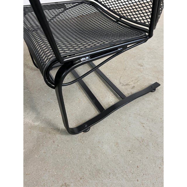 Black Vintage Mid-Century Salterini Curve Back Outdoor Cantilever/Springer Arm Chairs - Set of 2, Attributed For Sale - Image 8 of 12