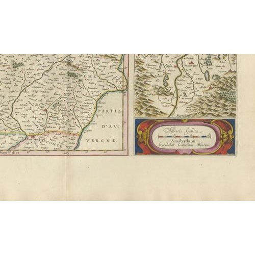 Antique Map of Limousin and Limagne from Blaeu, France, 1642 For Sale - Image 6 of 11