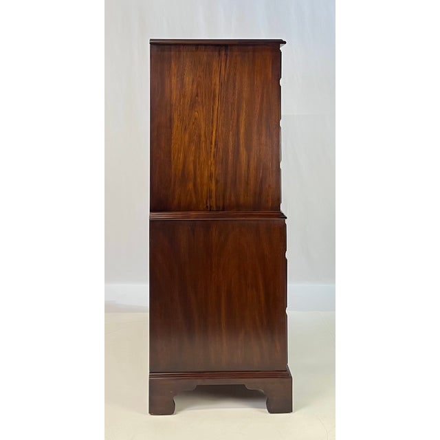 Vintage Henkel Harris Virginia Galleries Mahogany Chippendale Style Chest-on-Chest For Sale - Image 6 of 15