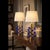 Metal Italian Table Lamps in Brass and Blue Murano Glass from Justfurnituress SRL, Set of 2 For Sale - Image 7 of 11