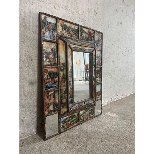 Handpainted Italian Mirror, 1920s For Sale - Image 9 of 9