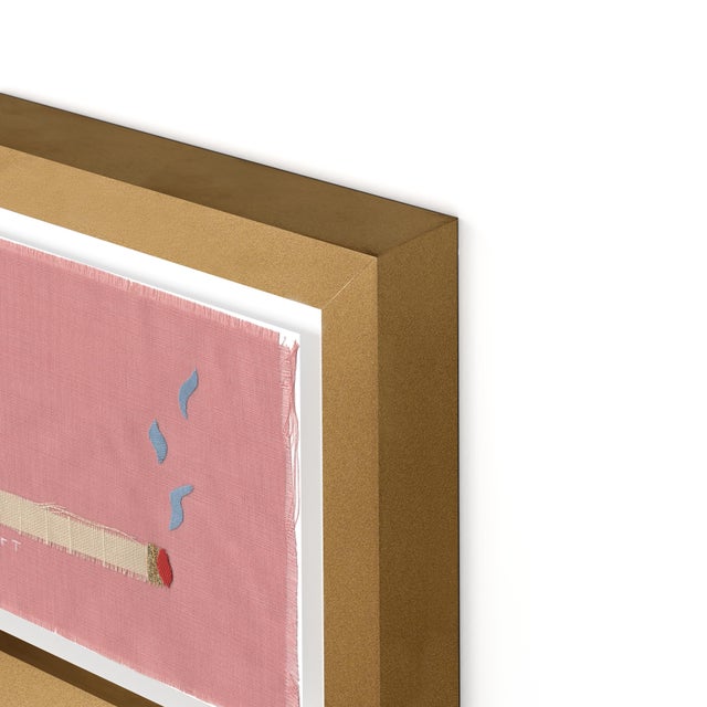 DESCRIPTION: Roxanne The Seafoam Cigarette by Willa Heart in Gold Frame, Mini Art Print This is a print of a handmade...