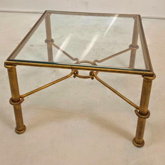Glass Gold Plated Model Hérmes Coffee Table from Banci, Italy, 1960s For Sale - Image 7 of 7