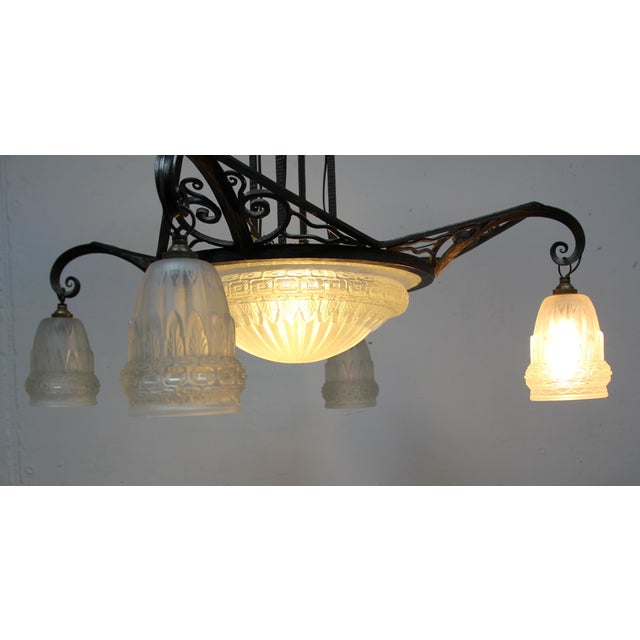 Art Deco Hanging Lamp by Schneider, 1930s For Sale - Image 6 of 8