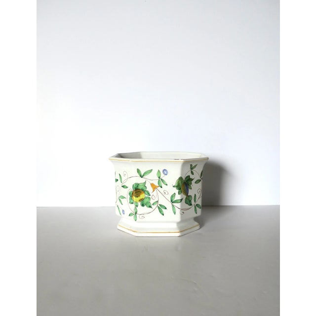 Italian Ceramic Flower or Plant Holder Planter Cachepot With Fruit & Vine Design For Sale - Image 4 of 12