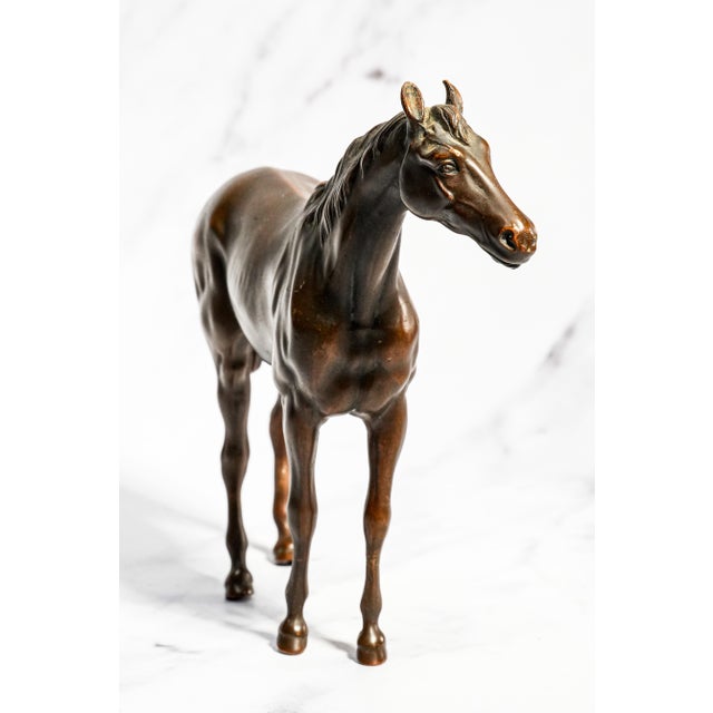 Lovely Antique Cast Metal Jennings Brothers Horse Statue Sculpture Equestrian For Sale In New York - Image 6 of 11