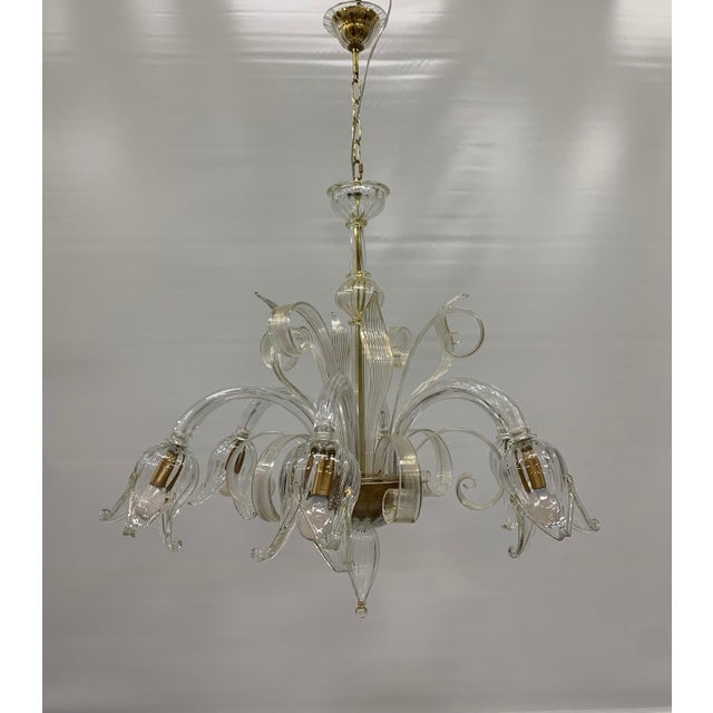 Murano Glass Tube Chandelier attributed to the Seguso Company, 1970s For Sale - Image 4 of 6