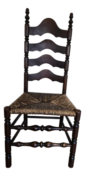 Early 20th Century Shaker Oak Ladderback Accent Chair