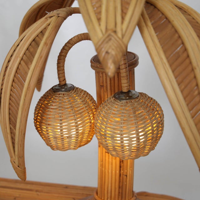 Rattan Coconut Tree Lamp For Sale - Image 5 of 18
