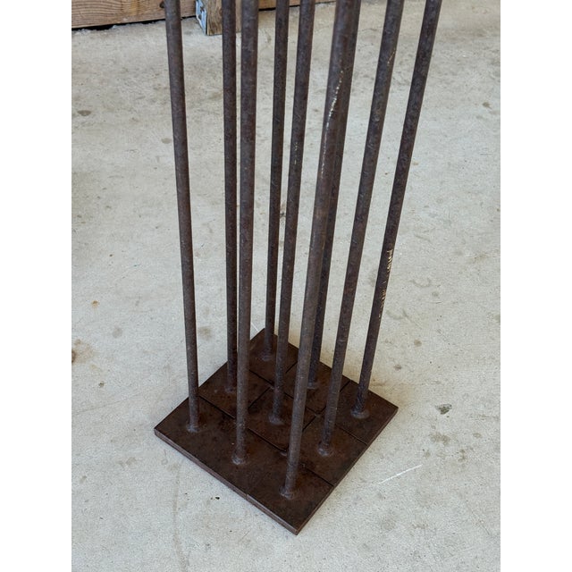 Harry Bertoia Mid-20th Century Forged Iron Nine-Light Candle Holder in the Manner of Harry Bertoia For Sale - Image 4 of 11