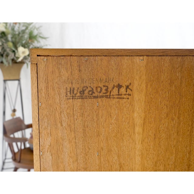 Niels Vodder Danish Teak Tambour Doors 9 Drawers Dresser High Boy Chest Credenza Cabinet MINT For Sale - Image 4 of 12