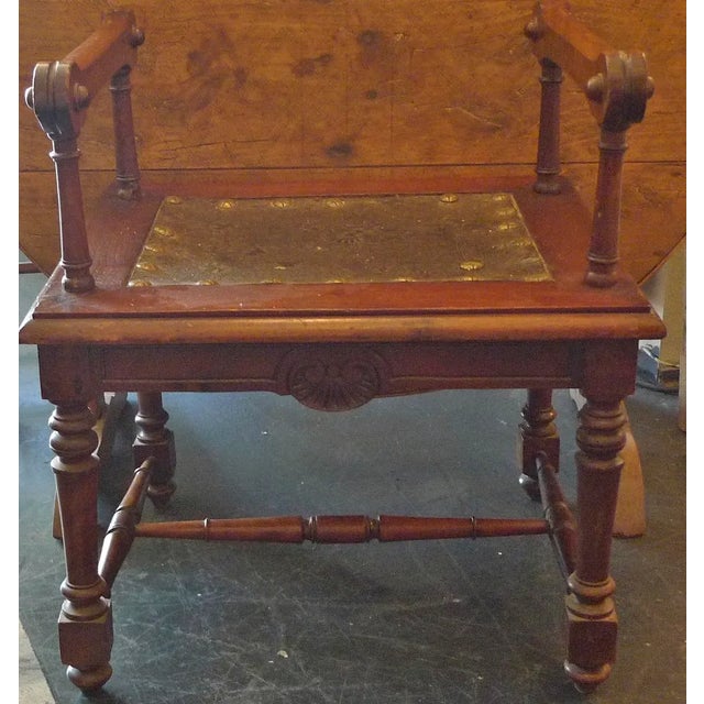 19th Century French Carved and Stained Walnut Stool. For Sale - Image 11 of 12