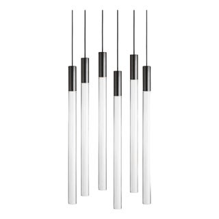 Black Plexi Pendant Light by Angelo Mangiarotti for Karakter, Set of 6 For Sale