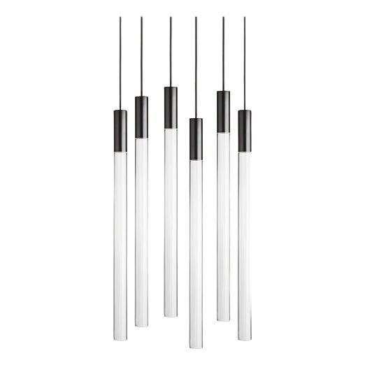 Black Plexi Pendant Light by Angelo Mangiarotti for Karakter, Set of 6 For Sale