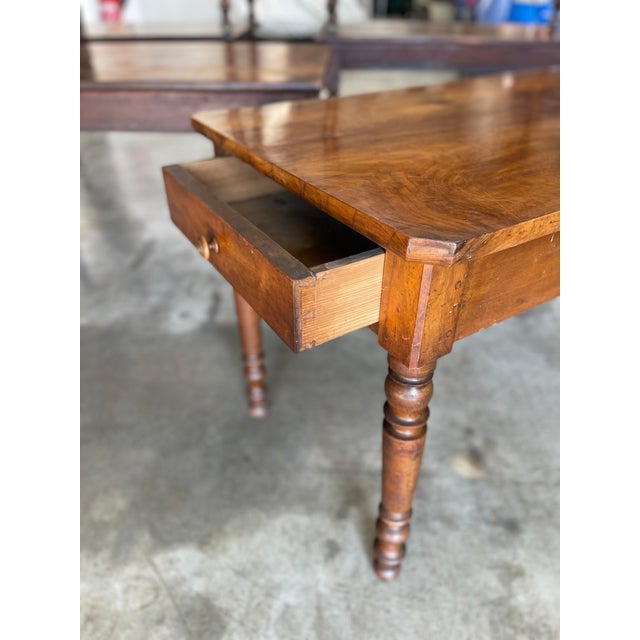 Vintage French Wooden Bistro Coffee Tables, 1940, Set of 5 For Sale - Image 3 of 9