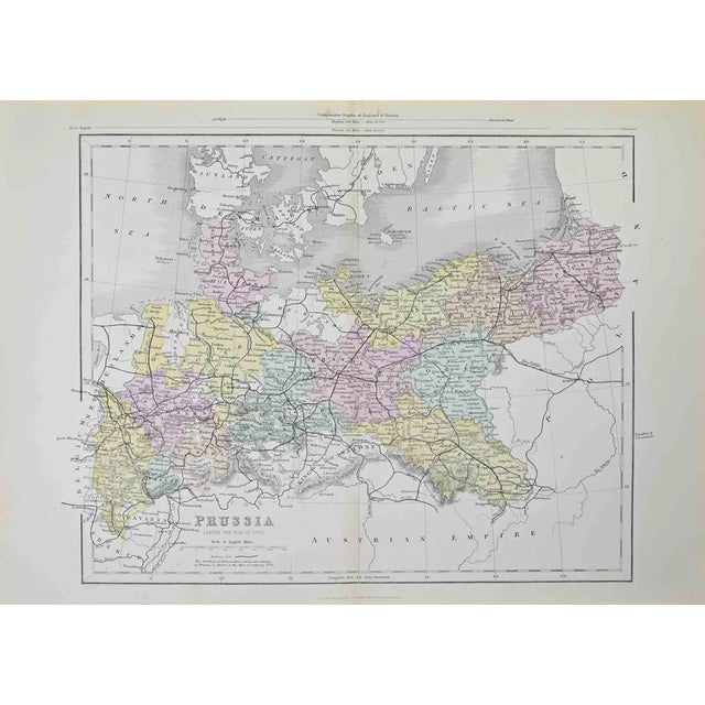 Lithograph Map of Prussia after the War of 1866 For Sale