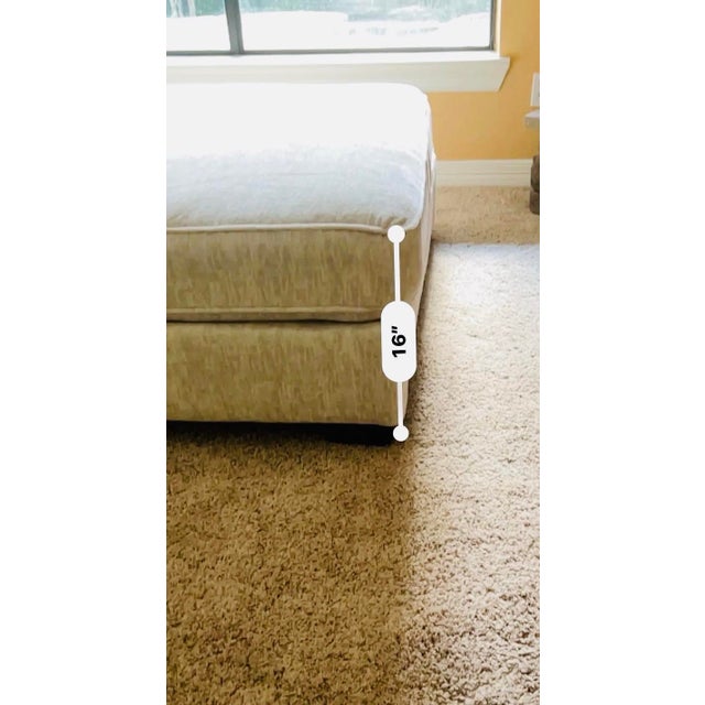 Contemporary Cream Colored Cocktail Ottoman For Sale - Image 3 of 4