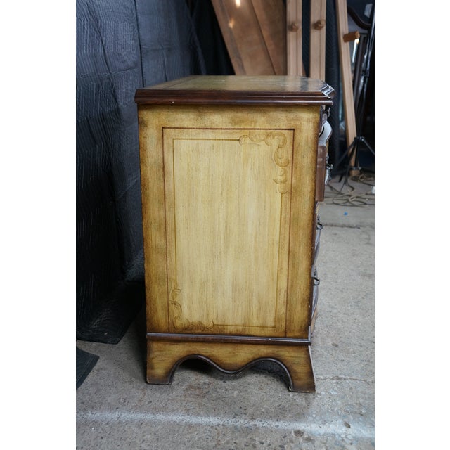 Late 20th Century Italian French Provincial Style Floral Bombe Commode Dresser Bachelors Chest For Sale - Image 11 of 18